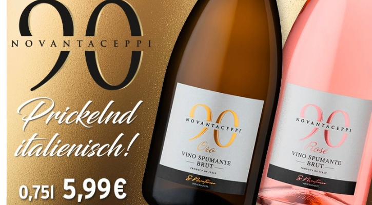 Jetzt für nur 5,99€: Novantaceppi Vino Spumante Oro Brut 0,75L
